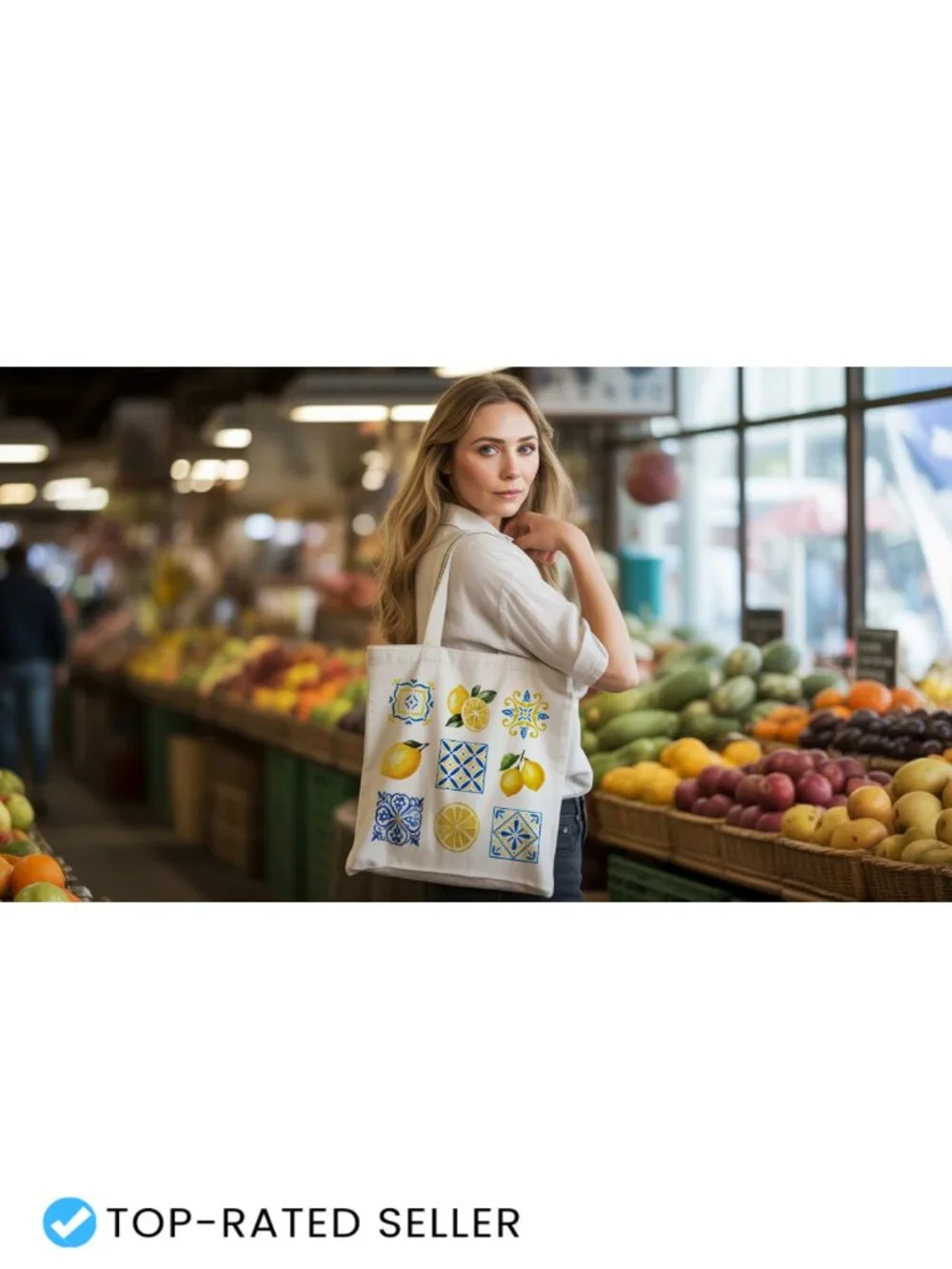 Halloween Ghost Tote Bag for Women - Canvas Spooky Tote with Inner Pocket